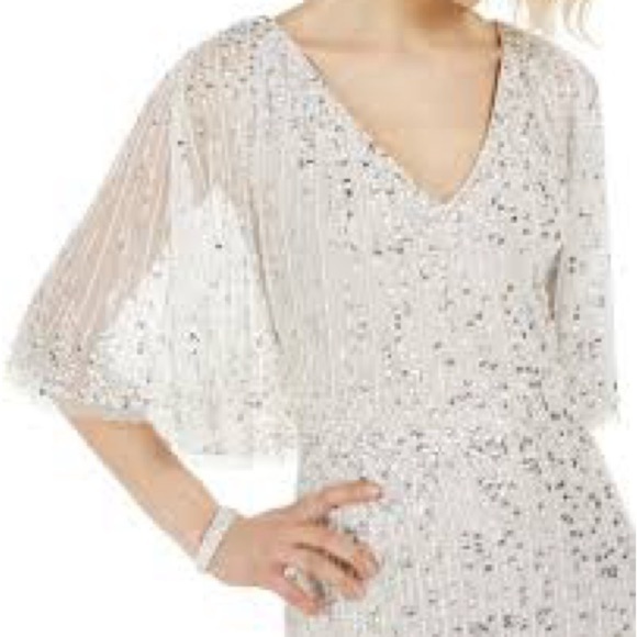 ✔️#63B Brand new with tags Adrianna Papell beaded capelet dress in I it Bscot - Picture 8 of 16